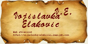 Vojislavka Elaković vizit kartica